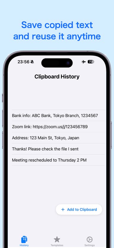 ClipStack stock screen