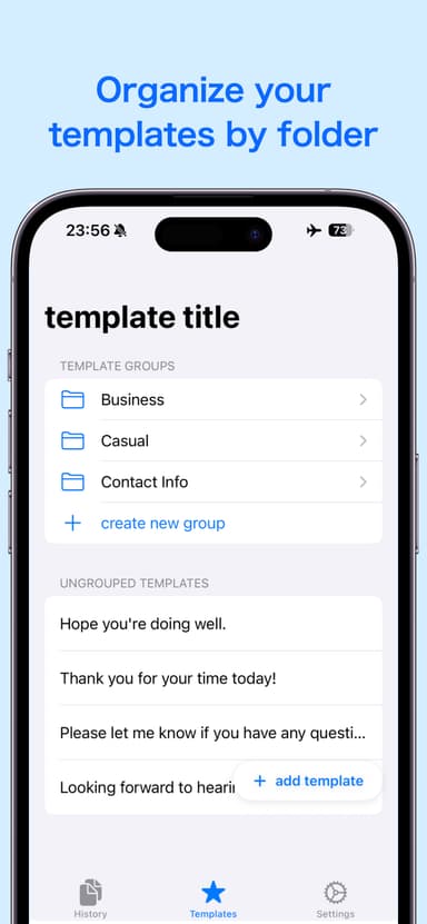 ClipStack template screen