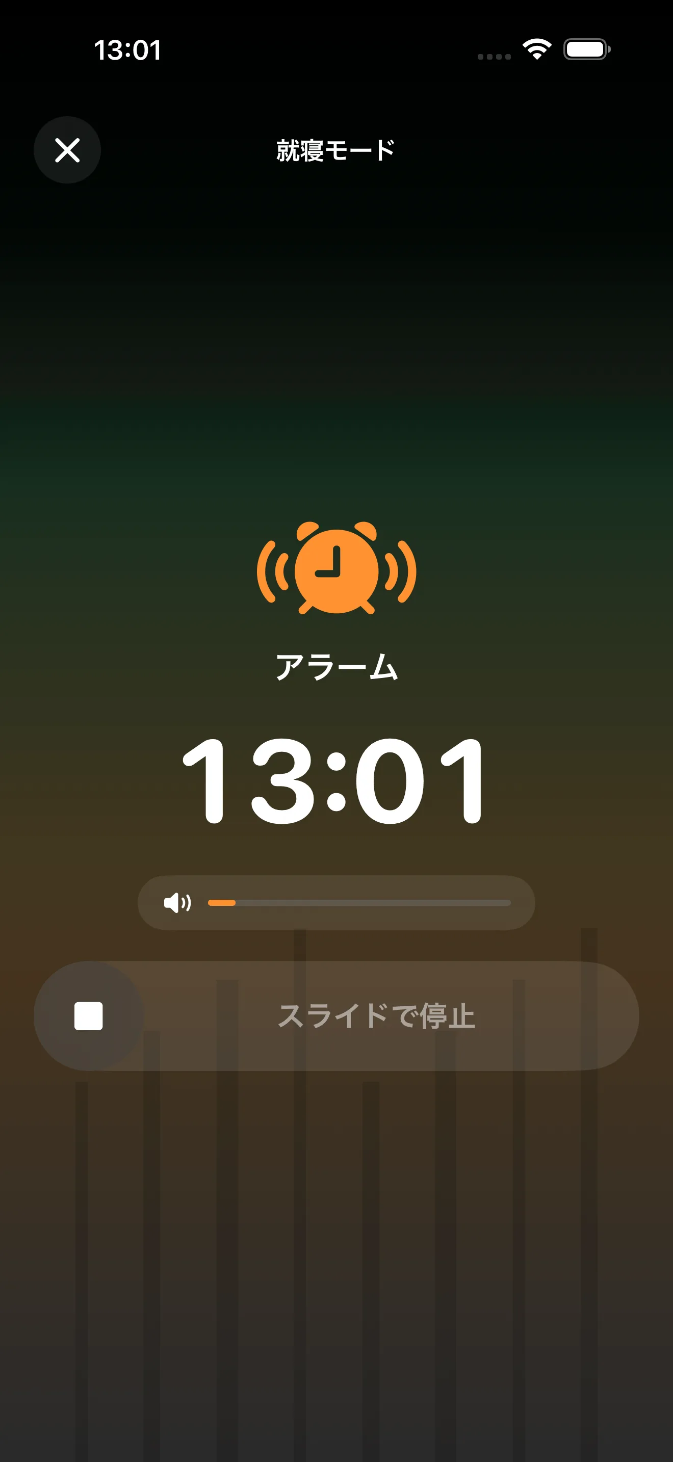 Mezameの森の起床アニメーション画面