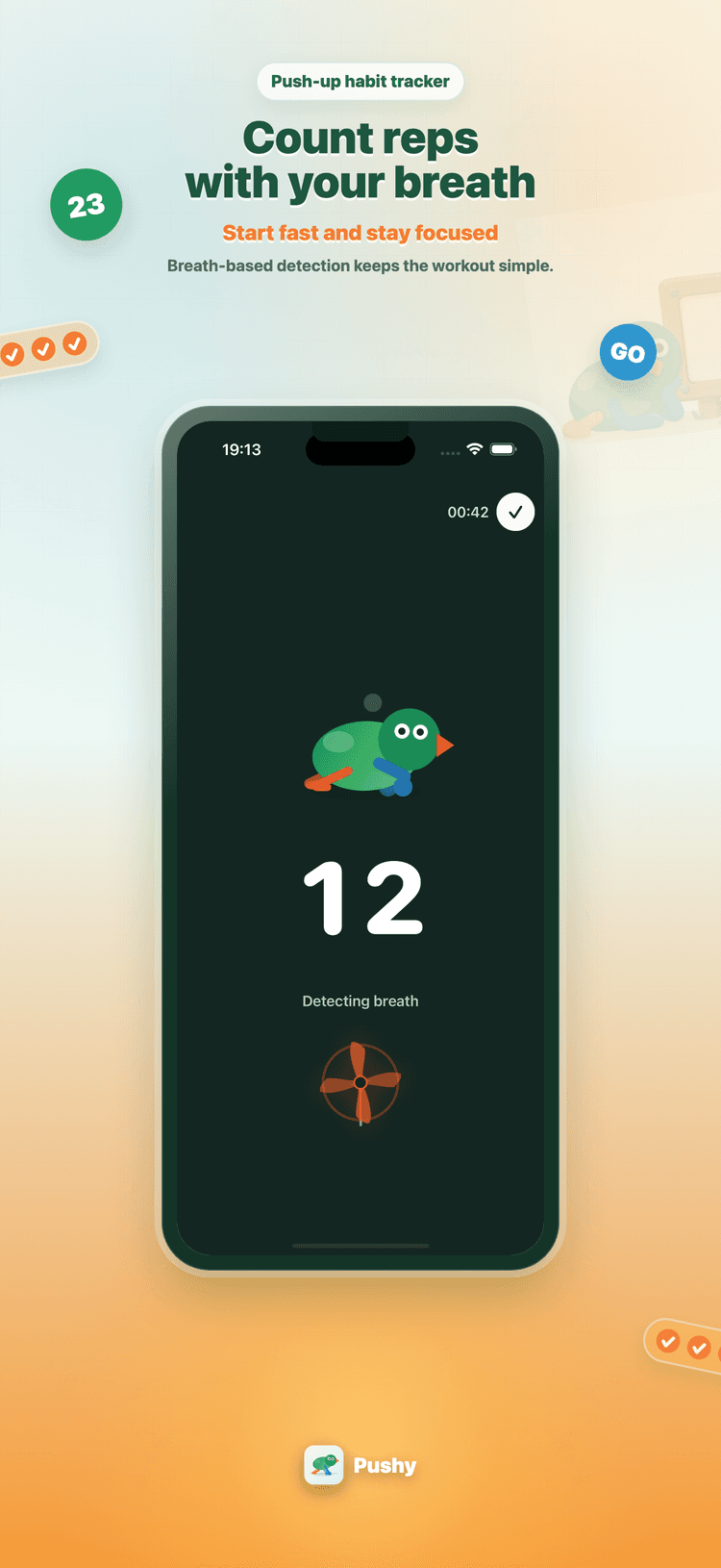 Pushy - Push-Up Habit workout screen