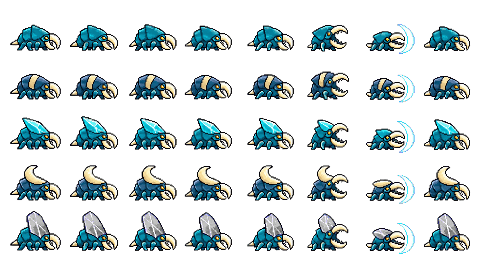 Growth variations of creatures found in VEIN
