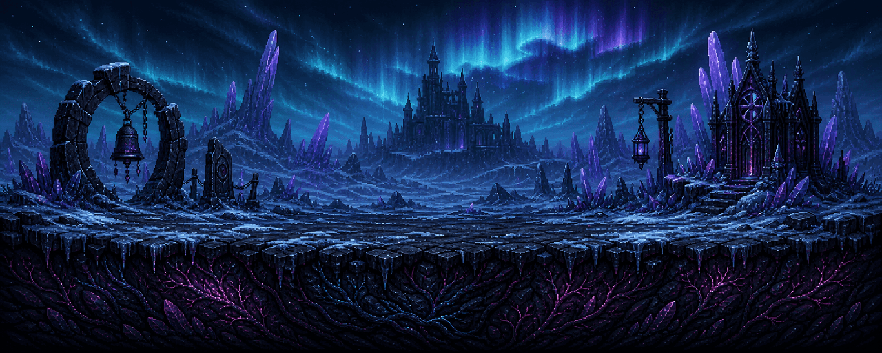 The pixel-art crystal wastes in VEIN