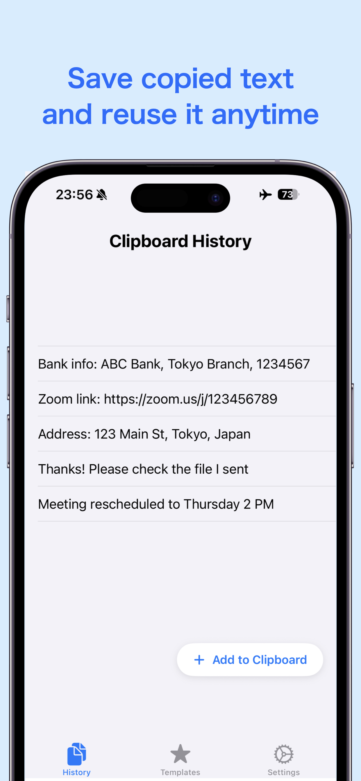 ClipStack stock screen