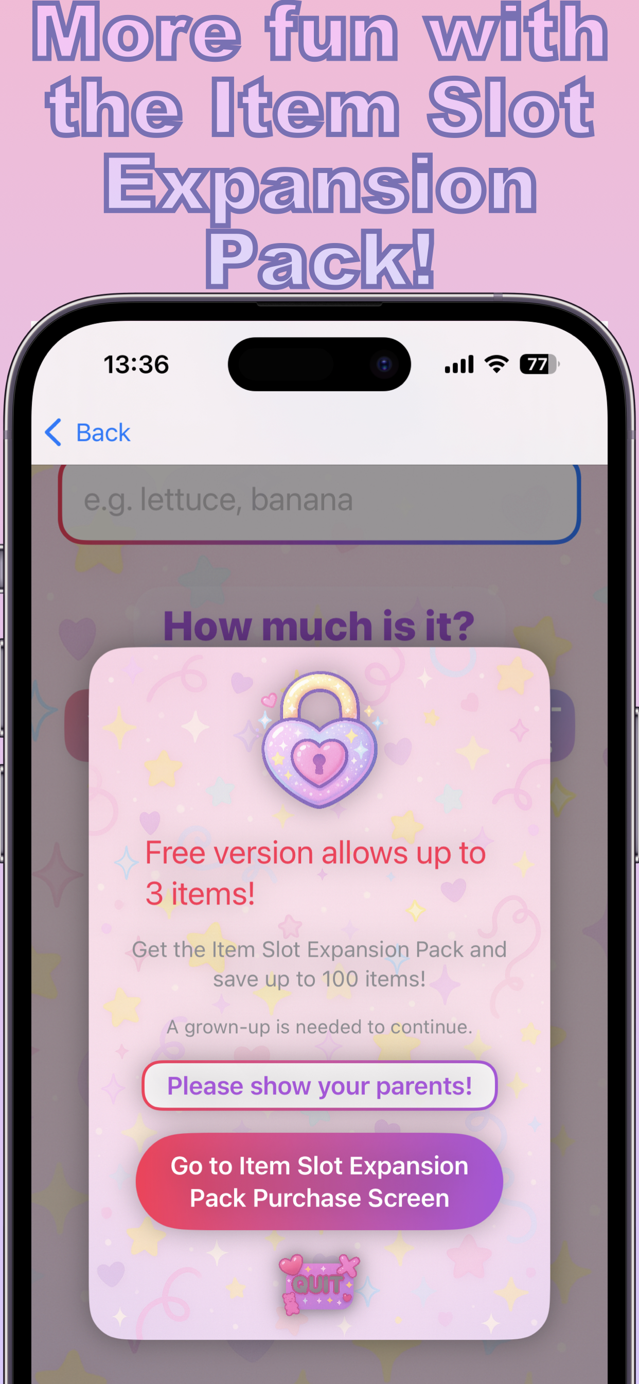 Shop & Count checkout screen